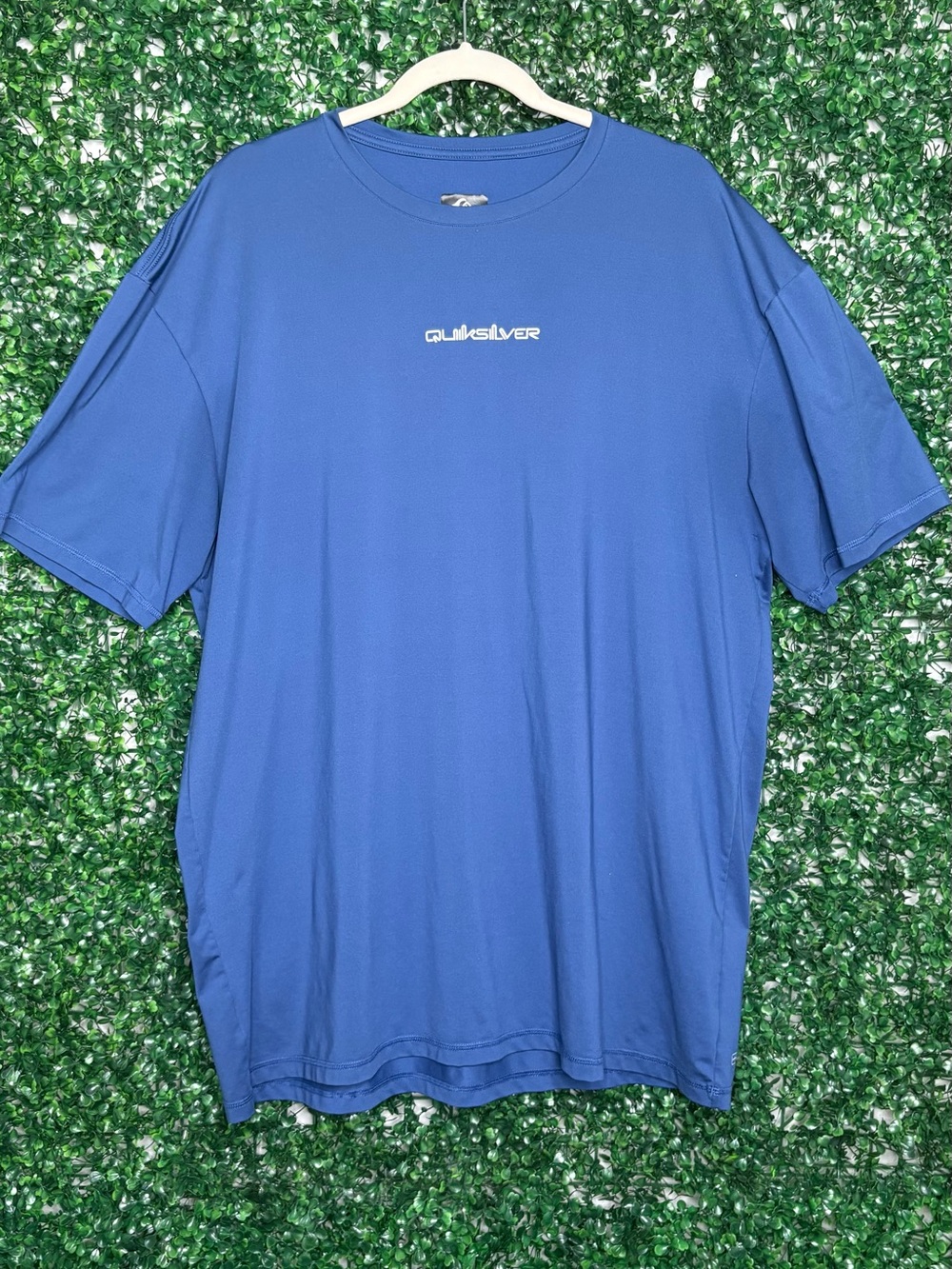 Quiksilver Men's Short Sleeve Crewneck T-Shirt — Royal Blue with White Logo